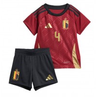 Camiseta Bélgica Wout Faes #4 Primera Equipación Replica Eurocopa 2024 para niños mangas cortas (+ Pantalones cortos)